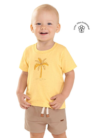 CONJ MAS CAM LINHO COQUEIRO E BERM MLT AMARELO