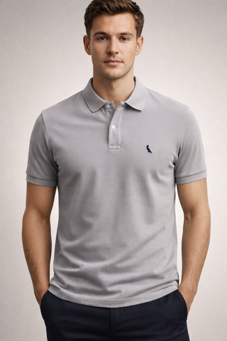 POLO RESERVA MAS PIQUET CLASSICA CINZA LUA
