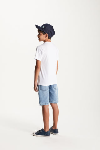 CAMISETA MC MAS BOLSO TRICOLINE XADREZ BRANCO