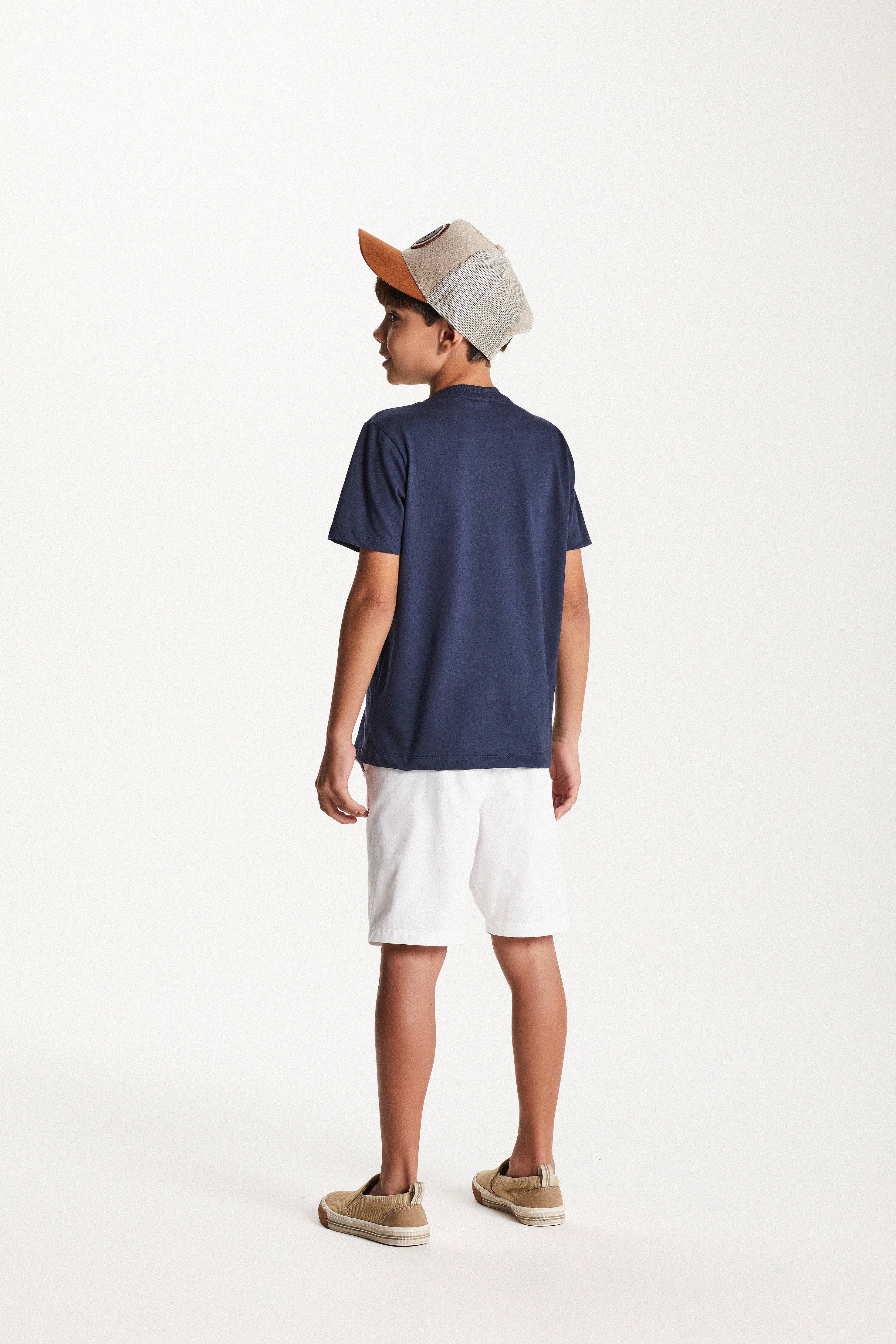 CAMISETA MAS MC SILK FRENTE URSO MARINHO