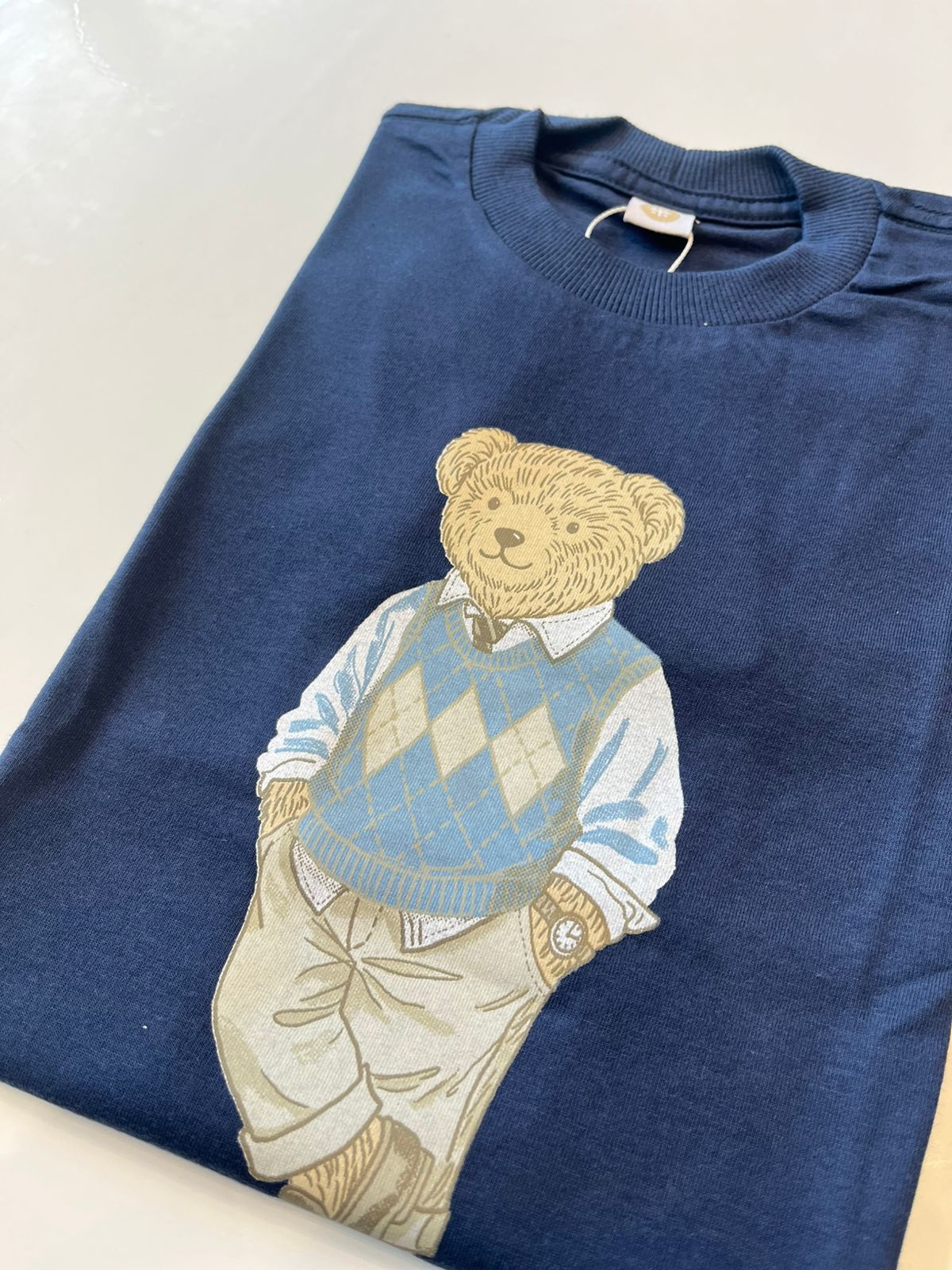 CAMISETA MAS MC SILK FRENTE URSO MARINHO