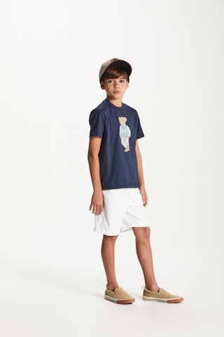 CAMISETA MAS MC SILK FRENTE URSO MARINHO