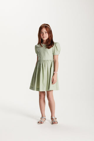 VESTIDO ROD TRICOLINE LISTRADO C LUREX VERDE CLARO