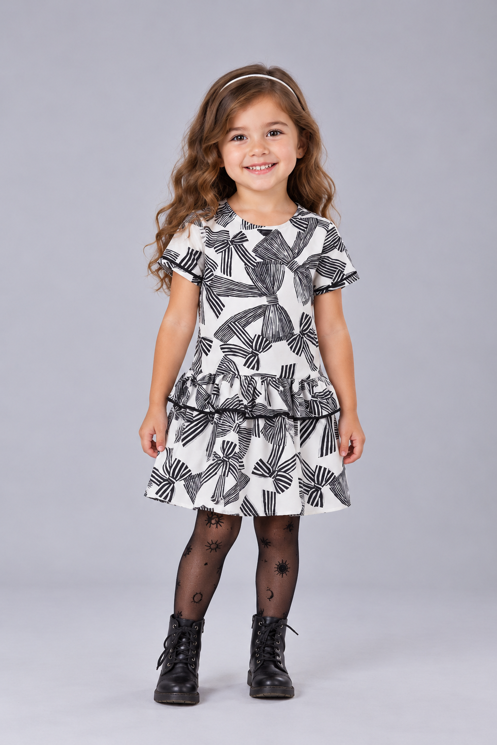 VESTIDO ROD TRIC EST VIVOS CONTRASTANTES BRANCO/PRETO