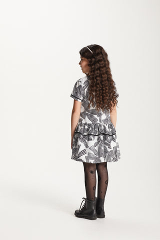 VESTIDO ROD TRIC EST VIVOS CONTRASTANTES BRANCO/PRETO