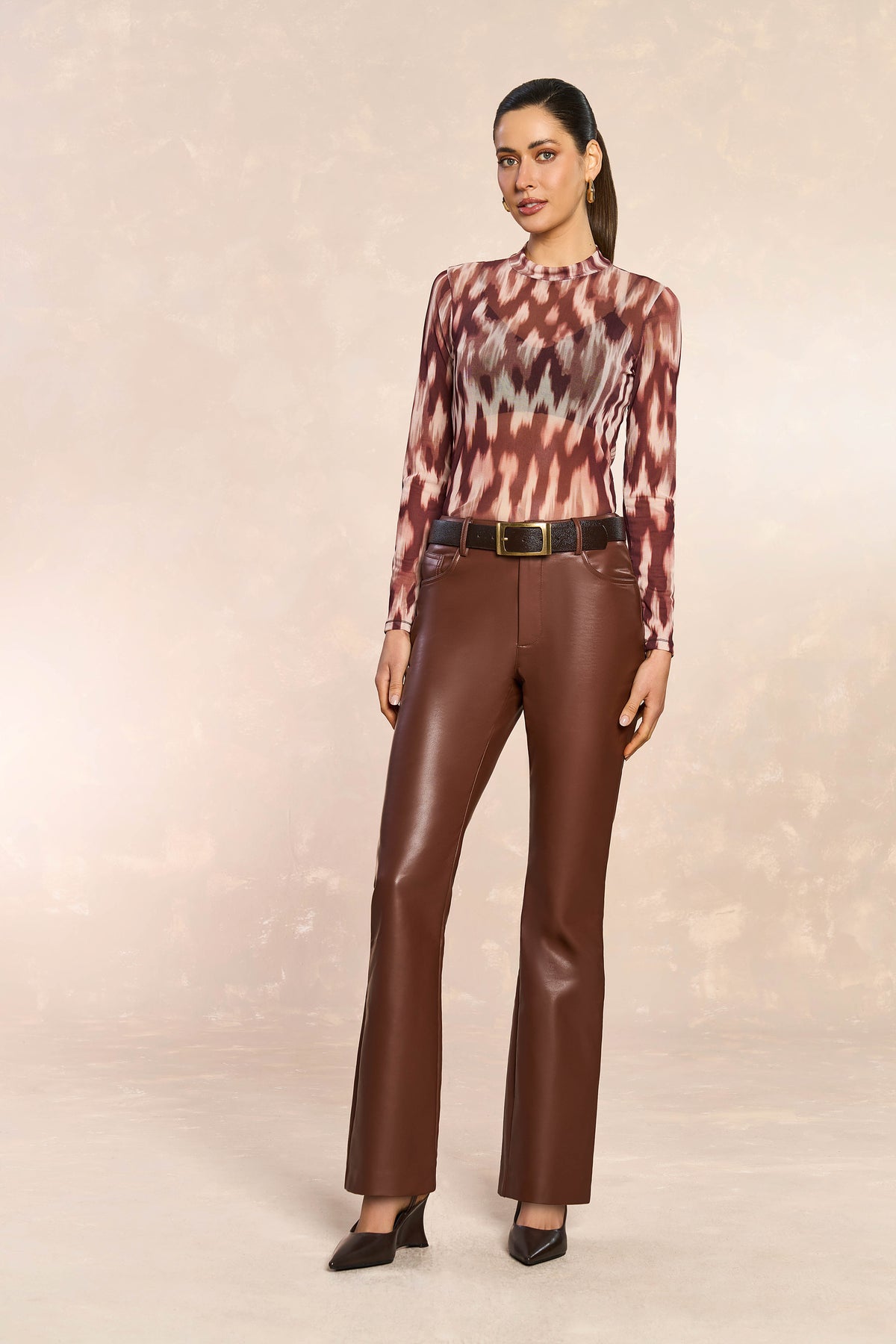 BLUSA FEM DE MANGA LONGA EM TULE CAFE ETHNIC BLUR