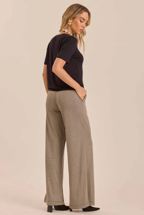 CALCA FEM EM EM JACQUARD PIED POOL CAQUI/PRETO