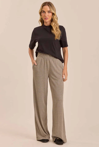 CALCA FEM EM EM JACQUARD PIED POOL CAQUI/PRETO