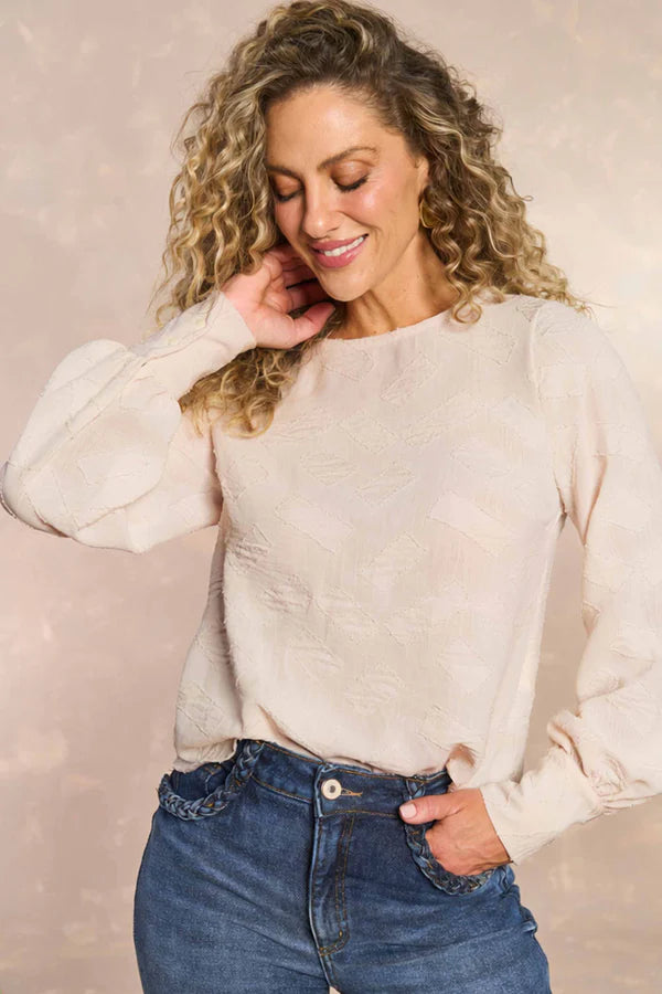 BLUSA FEM ML PLANO GEOMETRIC FLOW GIZ