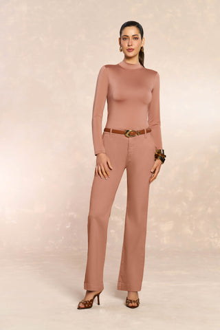 CALCA FEM PEONIA RETA SARJA C ELASTANO MOCHA