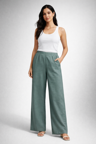 CALCA FEM TECIDO FLANELADO MESCLA