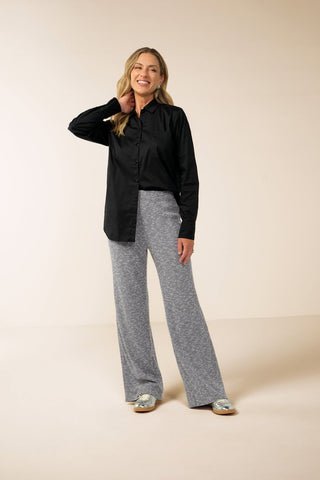 CAMISA FEM ML TRICOL C ELASTANO ALONGADA PRETO