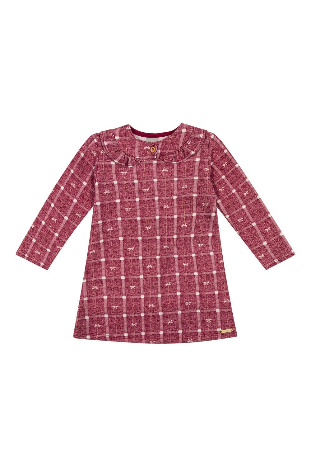 VESTIDO ML MOLECOTTON FELPADO DIGITAL BORDO