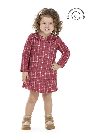 VESTIDO ML MOLECOTTON FELPADO DIGITAL BORDO