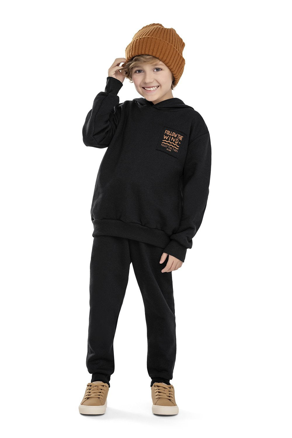 CONJ MAS BLUSAO E CALCA MLT FELP FOLLOW PRETO