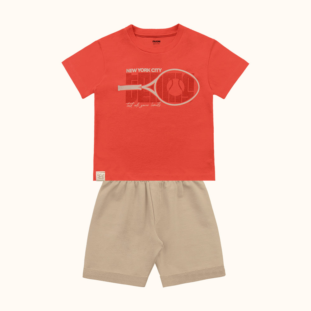 CONJ MAS CAM RAQUETE NY CITY E BER MLT VERMELHO/CAMELO