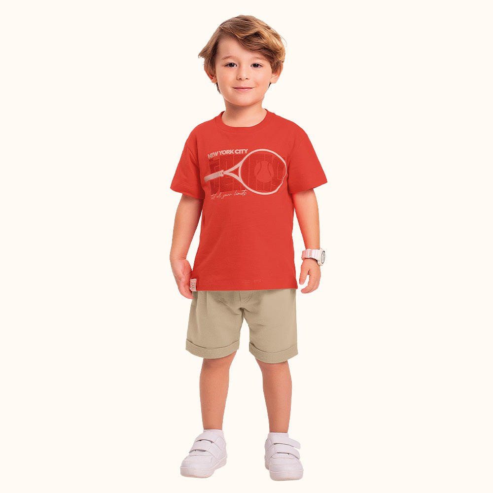 CONJ MAS CAM RAQUETE NY CITY E BER MLT VERMELHO/CAMELO