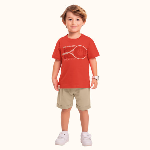 CONJ MAS CAM RAQUETE NY CITY E BER MLT VERMELHO/CAMELO