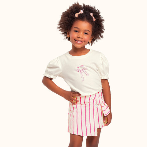 CONJ FEM BL LACO LANT E SHORT SAIA LIST MARFIM/ROSA