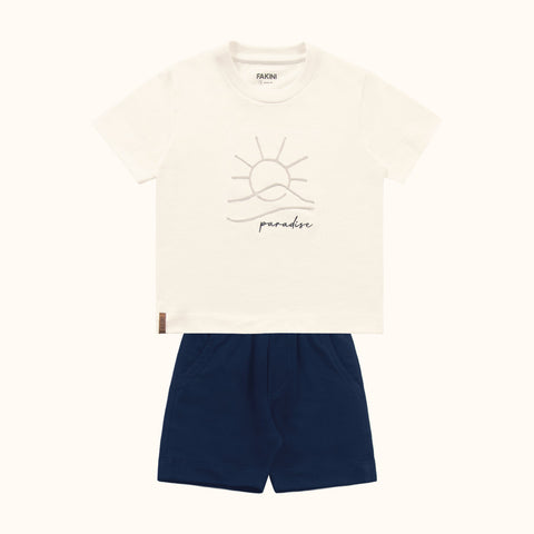 CONJ MAS CAM SOL BORDADO E BERM MLT MARFIM/MARINHO