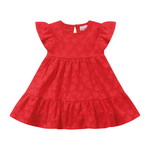 VESTIDO FEM BB MC EM LAISE BAB BARRA VERMELHO