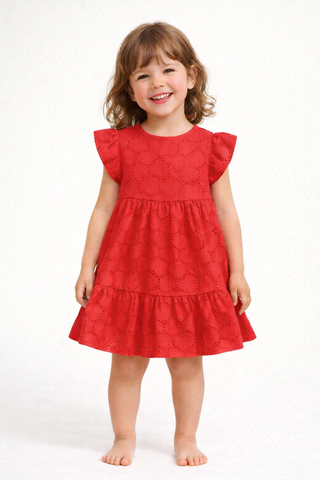 VESTIDO FEM BB MC EM LAISE BAB BARRA VERMELHO