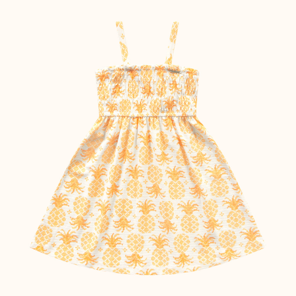 VESTIDO ALCA LASTEX EST ABACAXI MARFIM/LARANJA