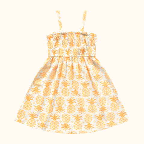VESTIDO ALCA LASTEX EST ABACAXI MARFIM/LARANJA