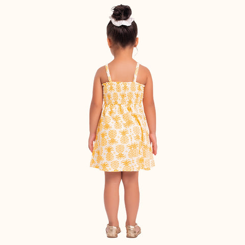 VESTIDO ALCA LASTEX EST ABACAXI MARFIM/LARANJA