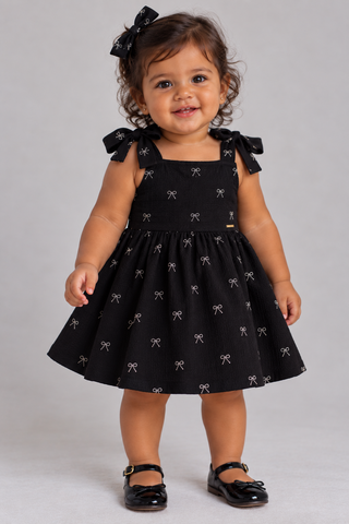 VESTIDO ALCA AMARRACAO EST LACOS PRETO