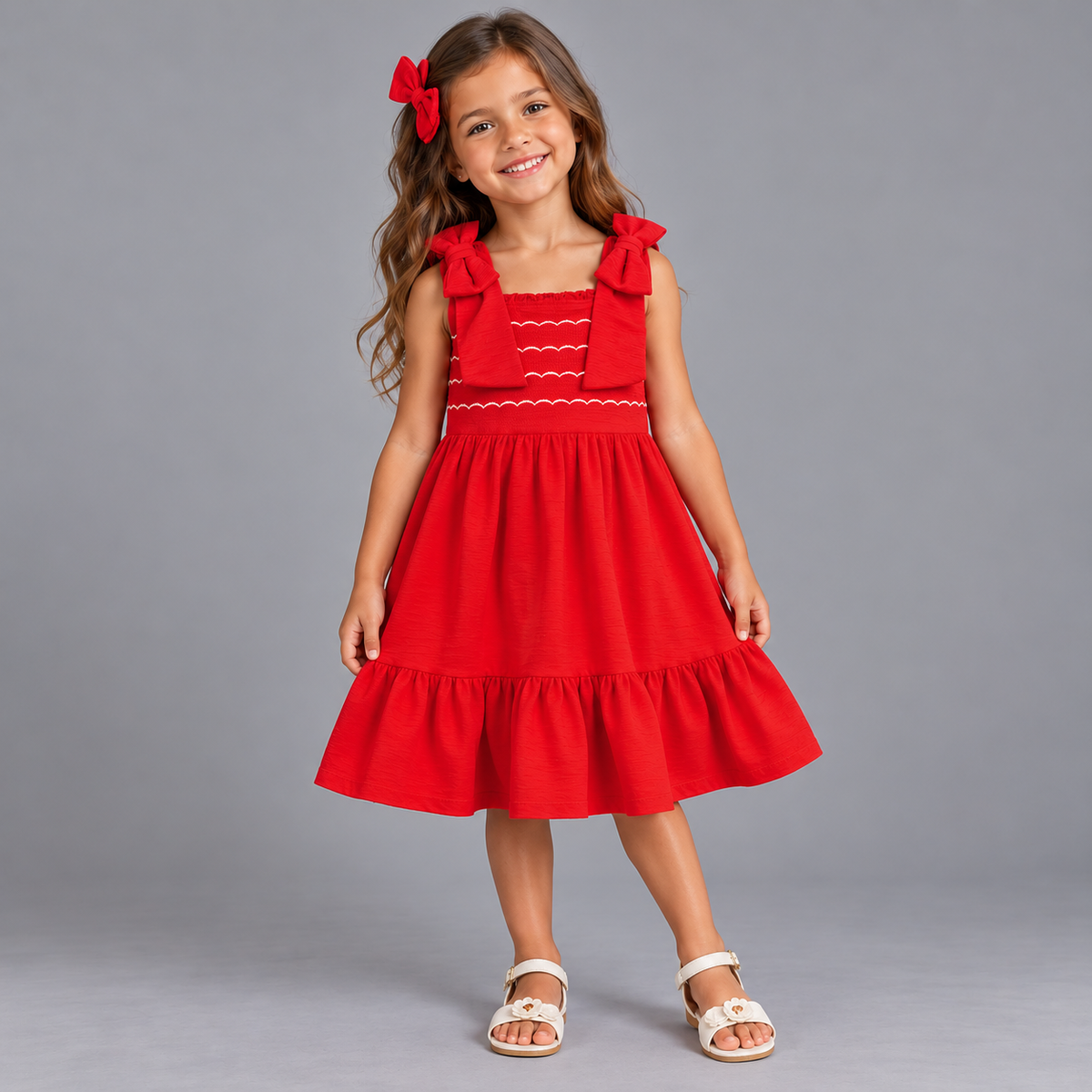 VESTIDO ALCA FLORENCE LASTEX BORD BUSTO VERMELHO