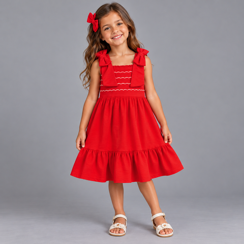 VESTIDO ALCA FLORENCE LASTEX BORD BUSTO VERMELHO