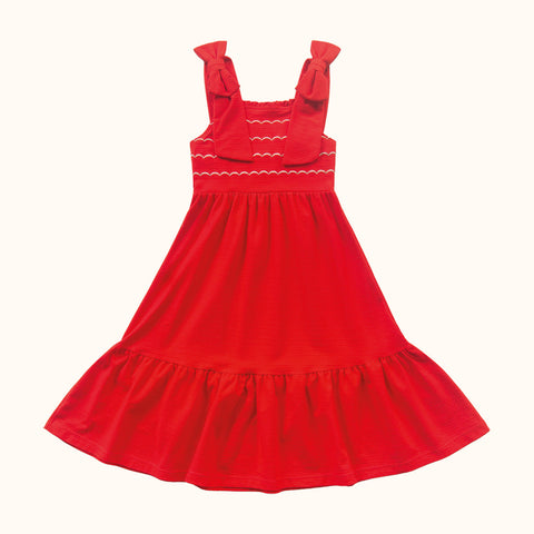 VESTIDO ALCA FLORENCE LASTEX BORD BUSTO VERMELHO