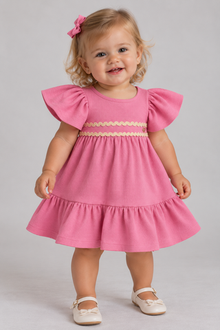 VESTIDO MC BAB DET RENDA BUSTO FAVO ROSA