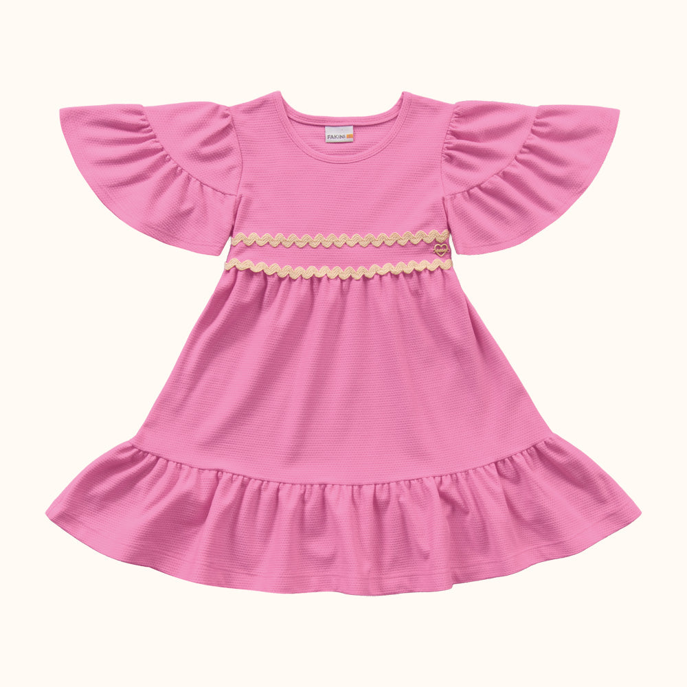 VESTIDO MC BAB DET RENDA BUSTO FAVO ROSA