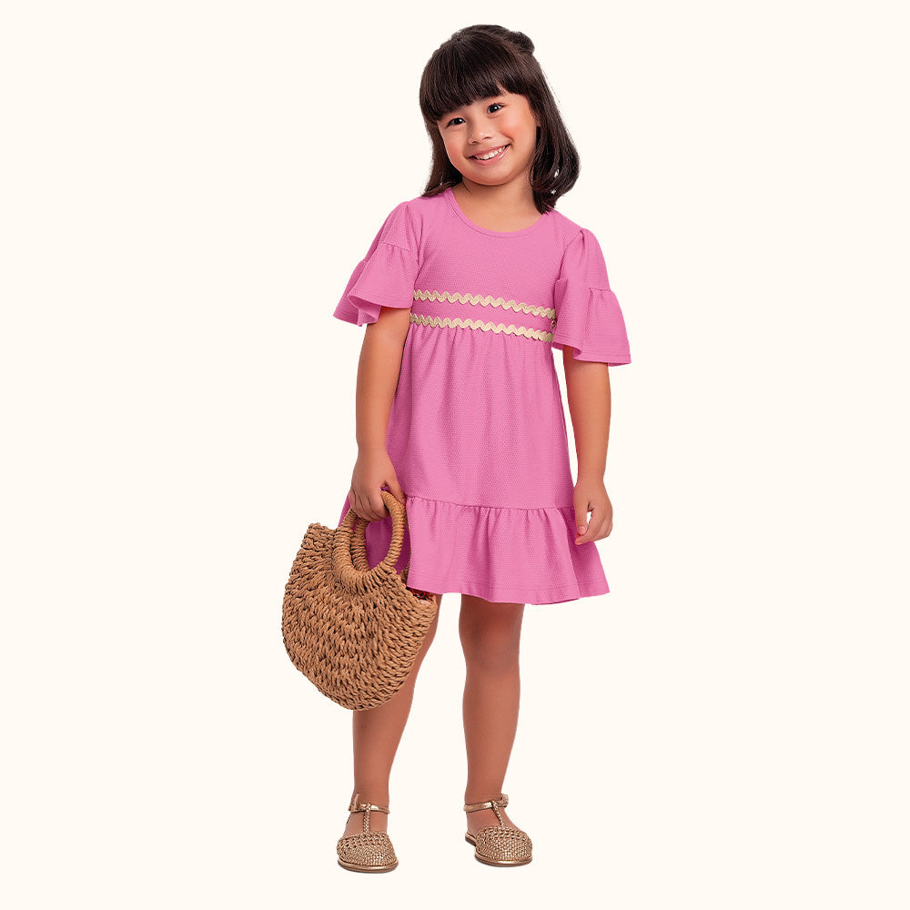 VESTIDO MC BAB DET RENDA BUSTO FAVO ROSA