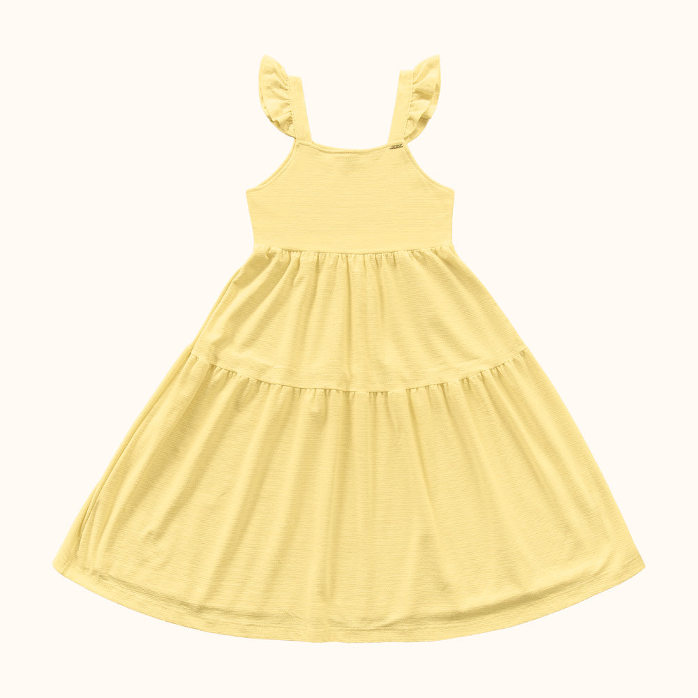VESTIDO ALCA BAB MALHA FLORENCE AMARELO