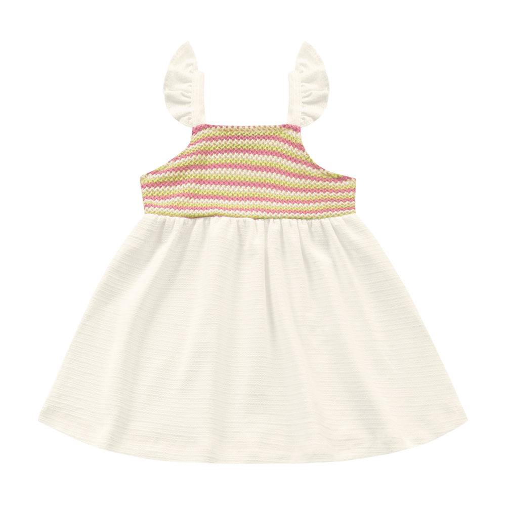 VESTIDO BB ALCA BAB DET FRENTE TRICO MARFIM