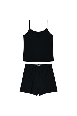 PIJAMA FEM REG E SHORT MALHA DE VISCOSE PRETO
