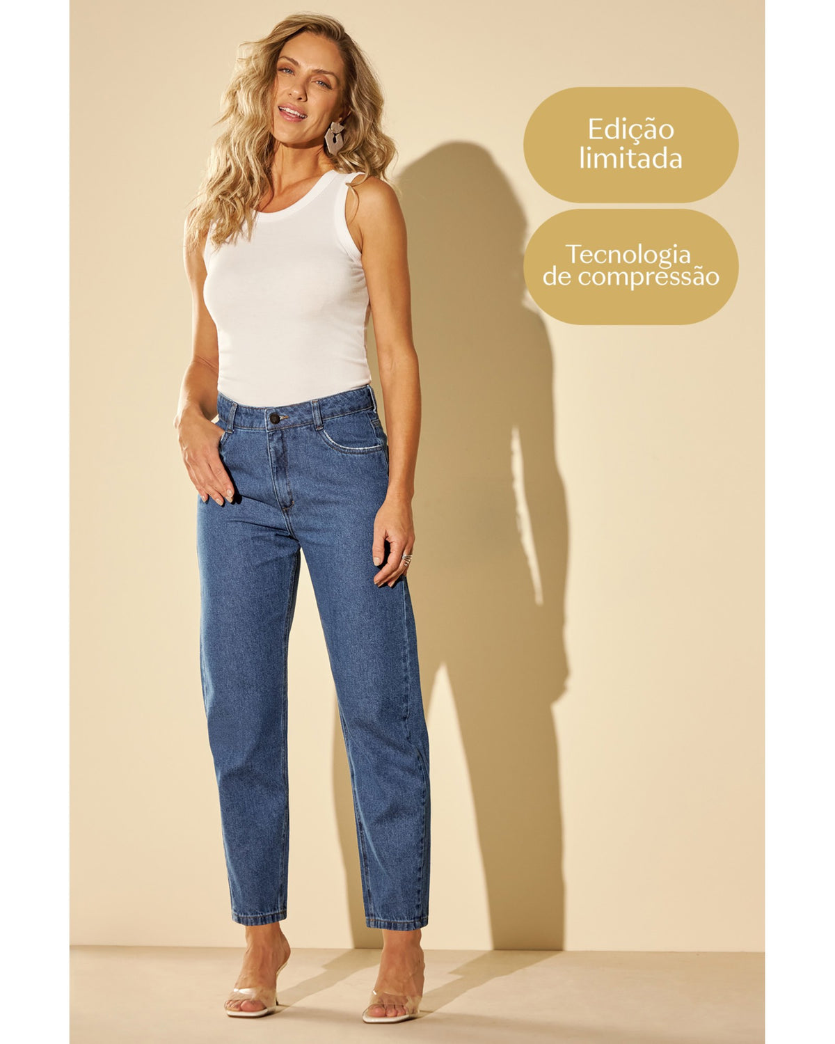 CALCA FEM JEANS ALICATE MARIALICIA JEANS MEDIO