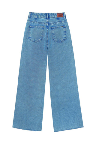 CALCA FEM JEANS WIDE LEG MARIALICIA JEANS CLARO
