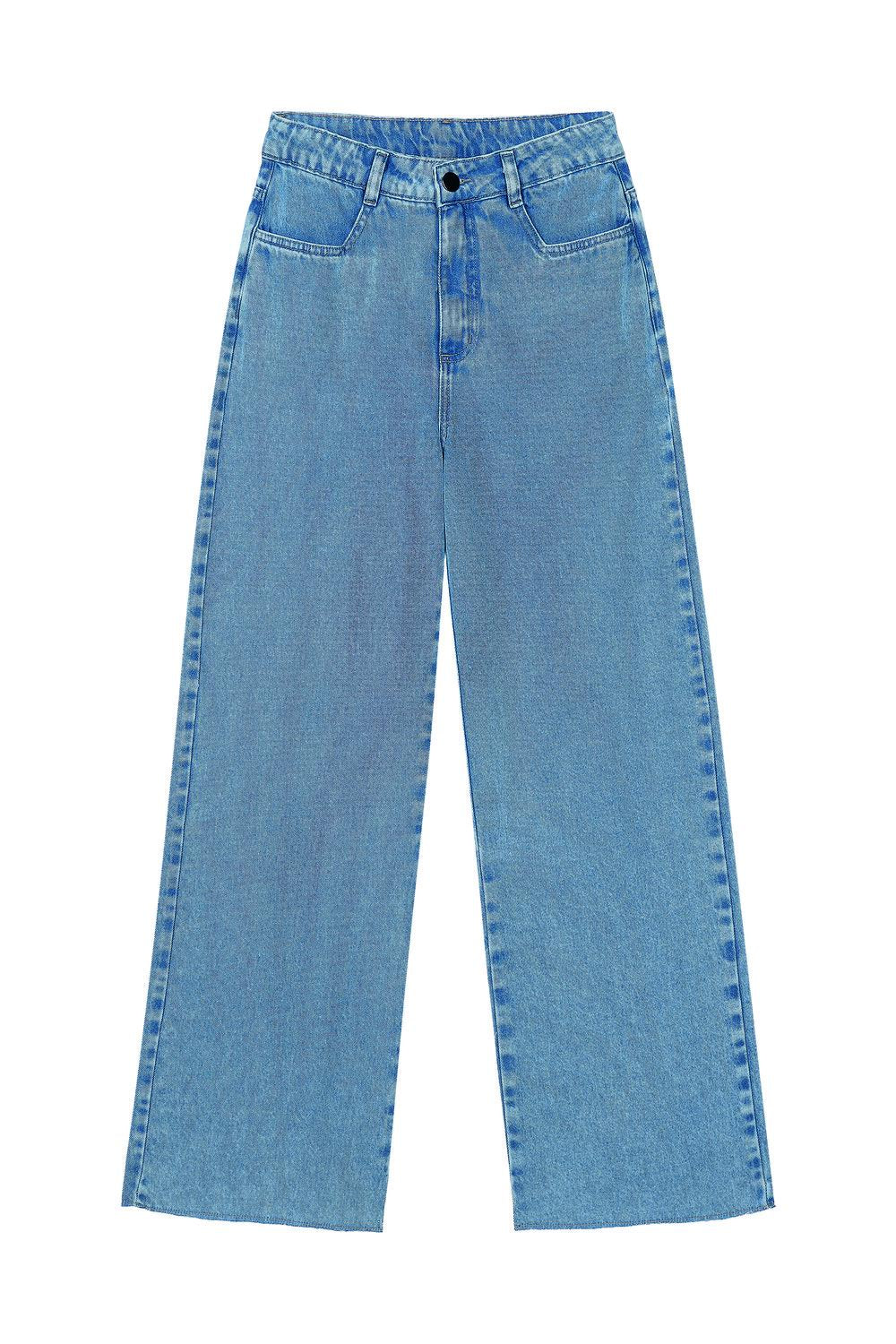 CALCA FEM JEANS WIDE LEG MARIALICIA JEANS CLARO