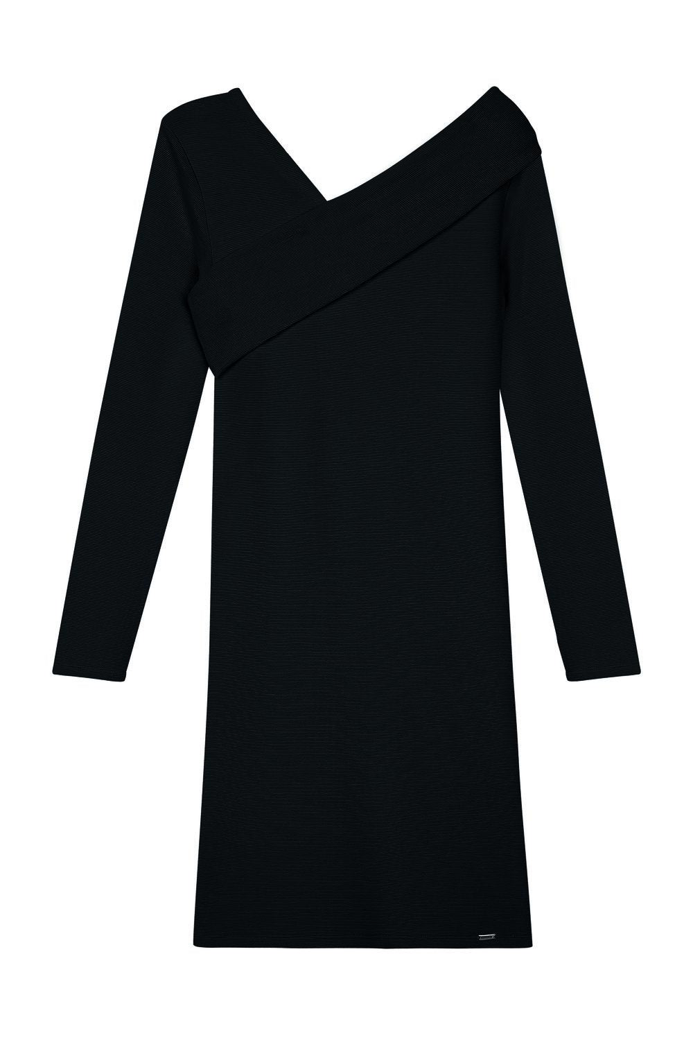 VESTIDO ML CURTO CANELADO VANCOUVER PRETO