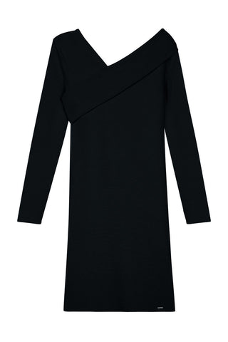 VESTIDO ML CURTO CANELADO VANCOUVER PRETO
