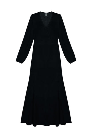 VESTIDO ML LONGO EM VISCOSE PRETO