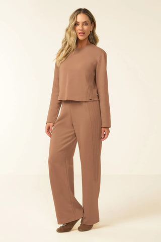 CALCA FEM MOLEM FELPADO DET LATERAL KHAKI
