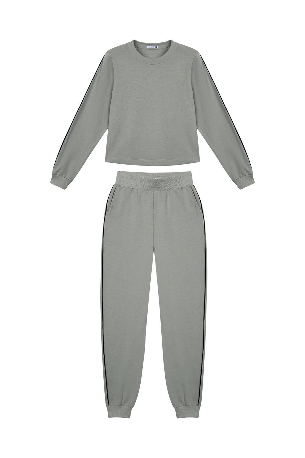 CONJ FEM BLUSAO E CALCA MOLECOTTON FELP CINZA