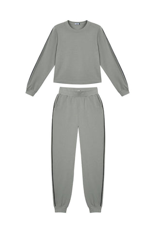 CONJ FEM BLUSAO E CALCA MOLECOTTON FELP CINZA