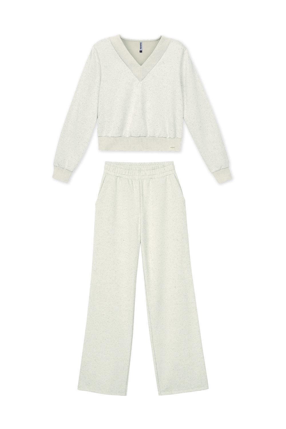 CONJ FEM BLUSAO E CALCA MLT LINHO FELP OFF WHITE