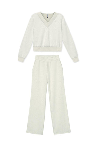 CONJ FEM BLUSAO E CALCA MLT LINHO FELP OFF WHITE